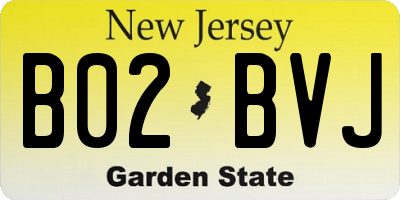 NJ license plate B02BVJ