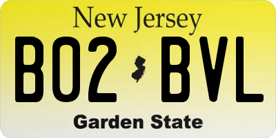 NJ license plate B02BVL