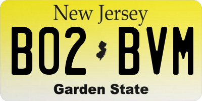 NJ license plate B02BVM