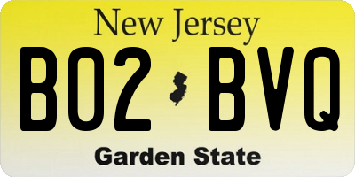 NJ license plate B02BVQ