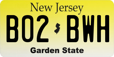 NJ license plate B02BWH