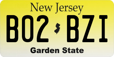 NJ license plate B02BZI