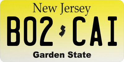 NJ license plate B02CAI