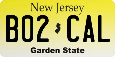 NJ license plate B02CAL