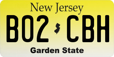 NJ license plate B02CBH