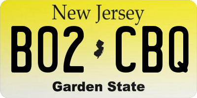 NJ license plate B02CBQ