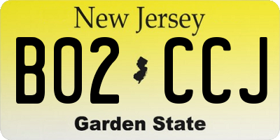 NJ license plate B02CCJ