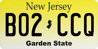 NJ license plate B02CCQ
