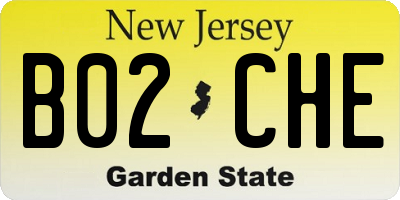 NJ license plate B02CHE
