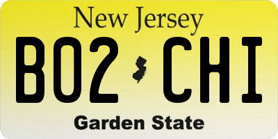 NJ license plate B02CHI