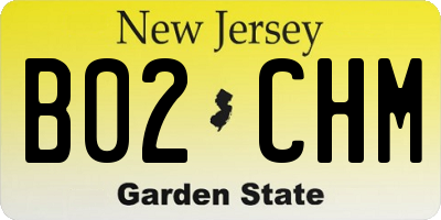 NJ license plate B02CHM