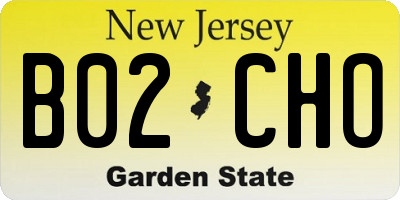 NJ license plate B02CHO