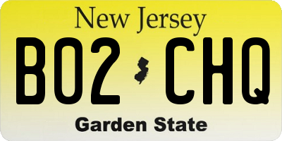 NJ license plate B02CHQ