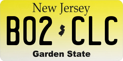 NJ license plate B02CLC
