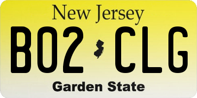 NJ license plate B02CLG