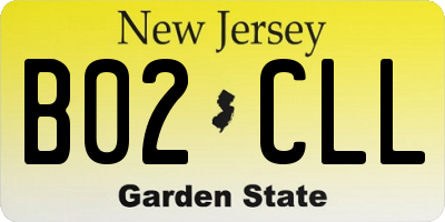 NJ license plate B02CLL