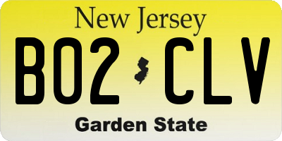 NJ license plate B02CLV