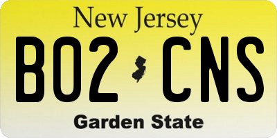 NJ license plate B02CNS