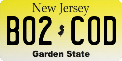NJ license plate B02COD