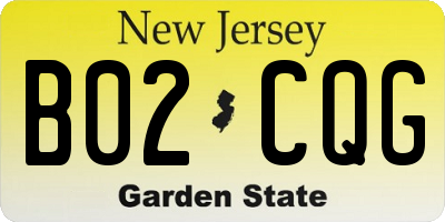 NJ license plate B02CQG