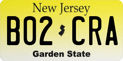 NJ license plate B02CRA