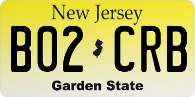 NJ license plate B02CRB