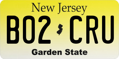 NJ license plate B02CRU