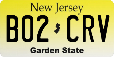 NJ license plate B02CRV