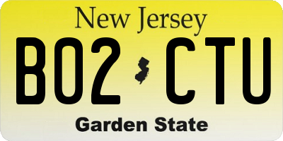 NJ license plate B02CTU