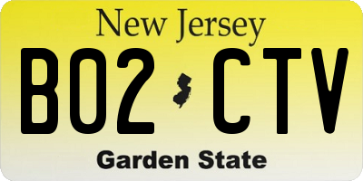 NJ license plate B02CTV