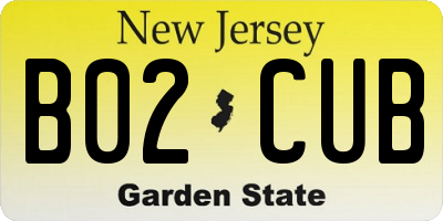 NJ license plate B02CUB