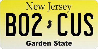 NJ license plate B02CUS