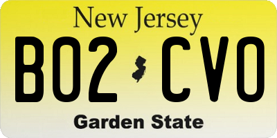 NJ license plate B02CVO