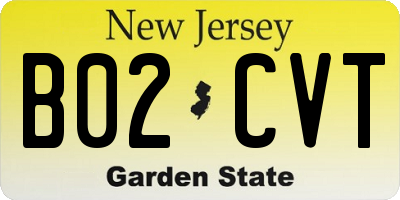 NJ license plate B02CVT