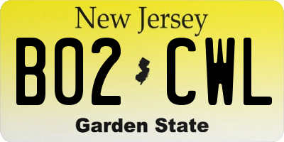 NJ license plate B02CWL