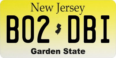 NJ license plate B02DBI
