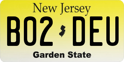 NJ license plate B02DEU