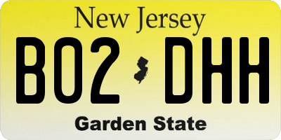 NJ license plate B02DHH