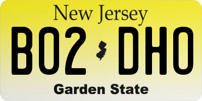NJ license plate B02DHO