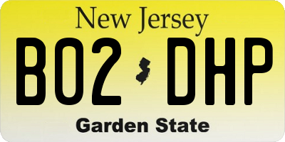 NJ license plate B02DHP