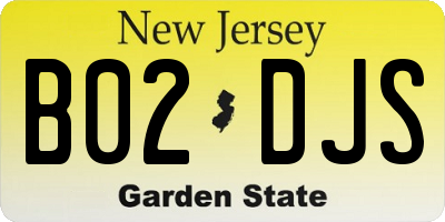 NJ license plate B02DJS