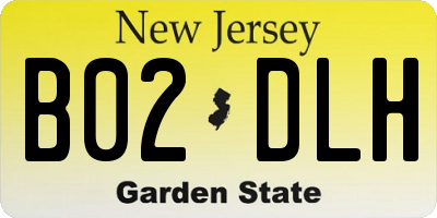 NJ license plate B02DLH