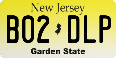 NJ license plate B02DLP