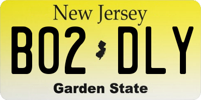 NJ license plate B02DLY