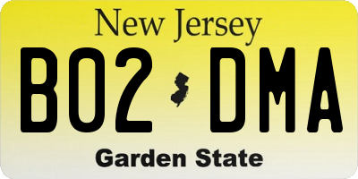 NJ license plate B02DMA