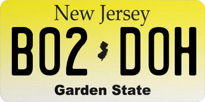 NJ license plate B02DOH