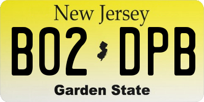 NJ license plate B02DPB