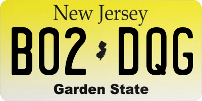 NJ license plate B02DQG