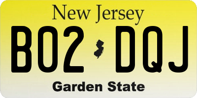 NJ license plate B02DQJ