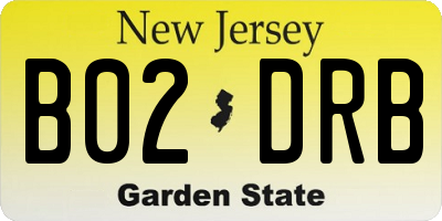 NJ license plate B02DRB